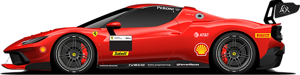 Ferrari 296 vista laterale